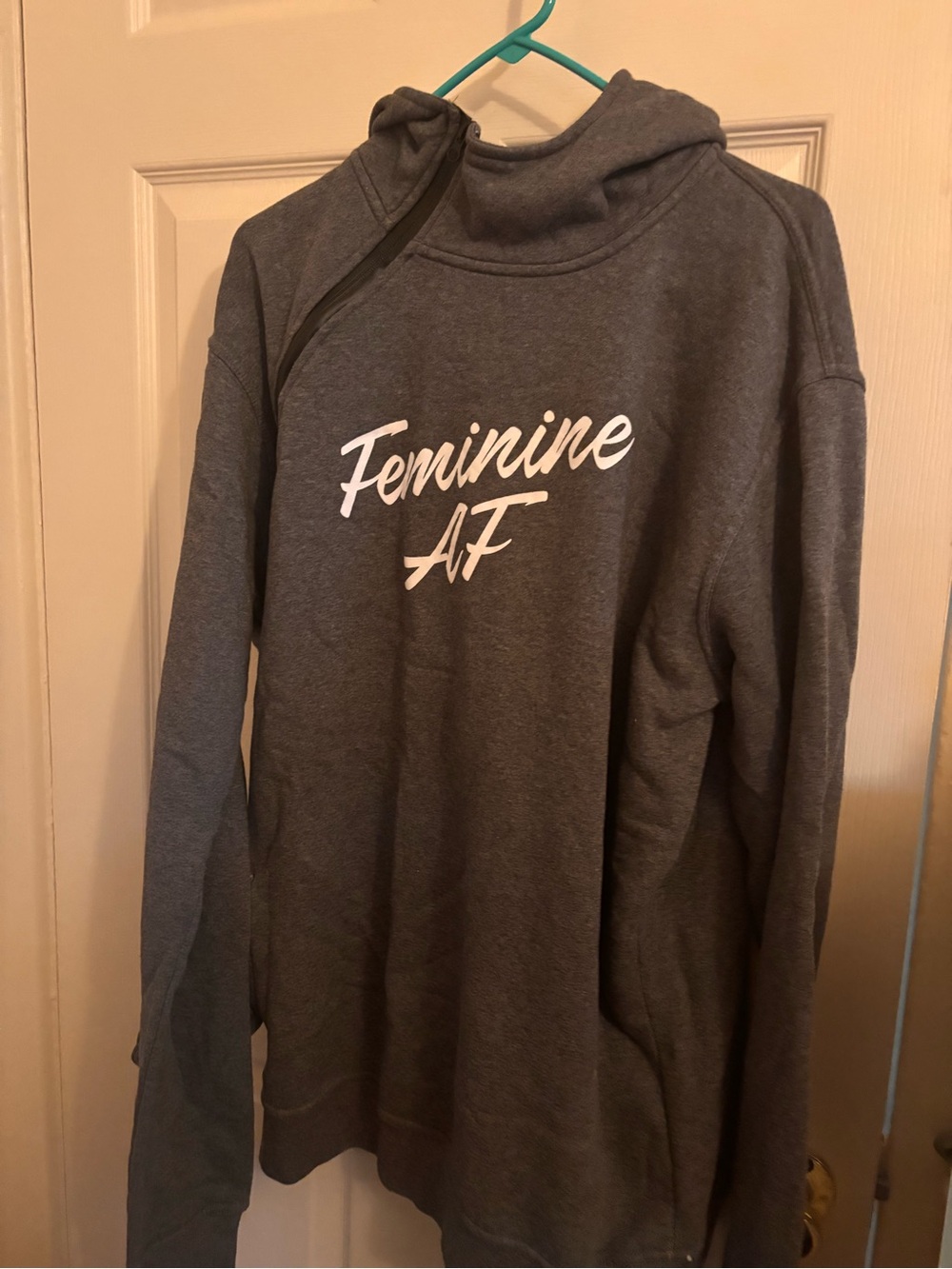 Feminine AF Gray Hooded Women's Sweater